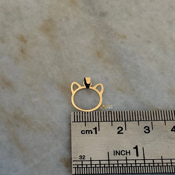 تصویر دوم آویز گربه ای پیشی طلا لیزری